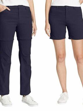 Eddie Bauer Women's Convertible Performance Pants Navy, Size 8 (New)
